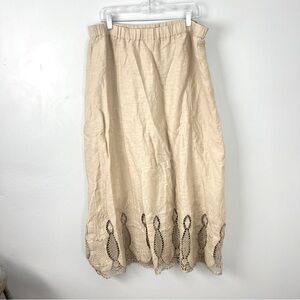 Chico's NWT 100% Linen Skirt Eyelet Hem